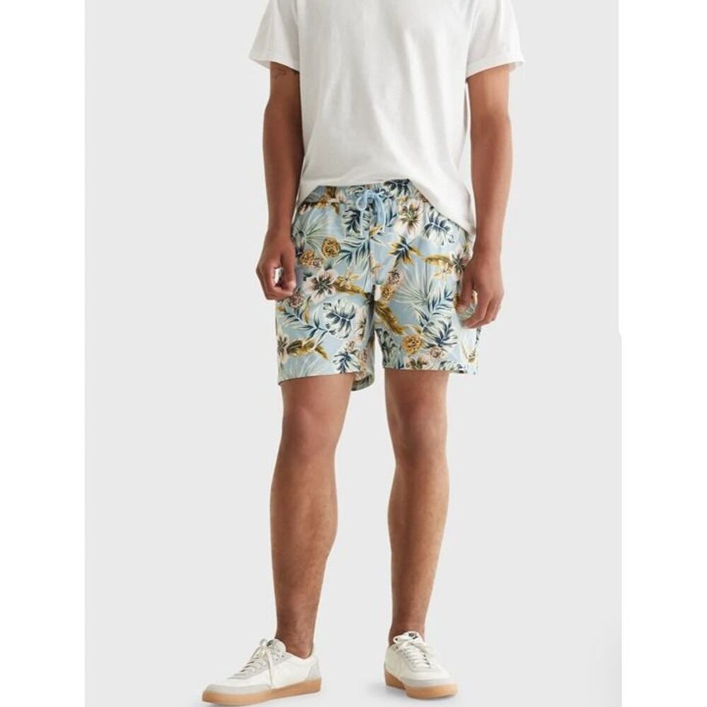 NWT Lucky Brand Men’s Small True Swim Shorts Stretch Drawstrings Hawaiian Tropic